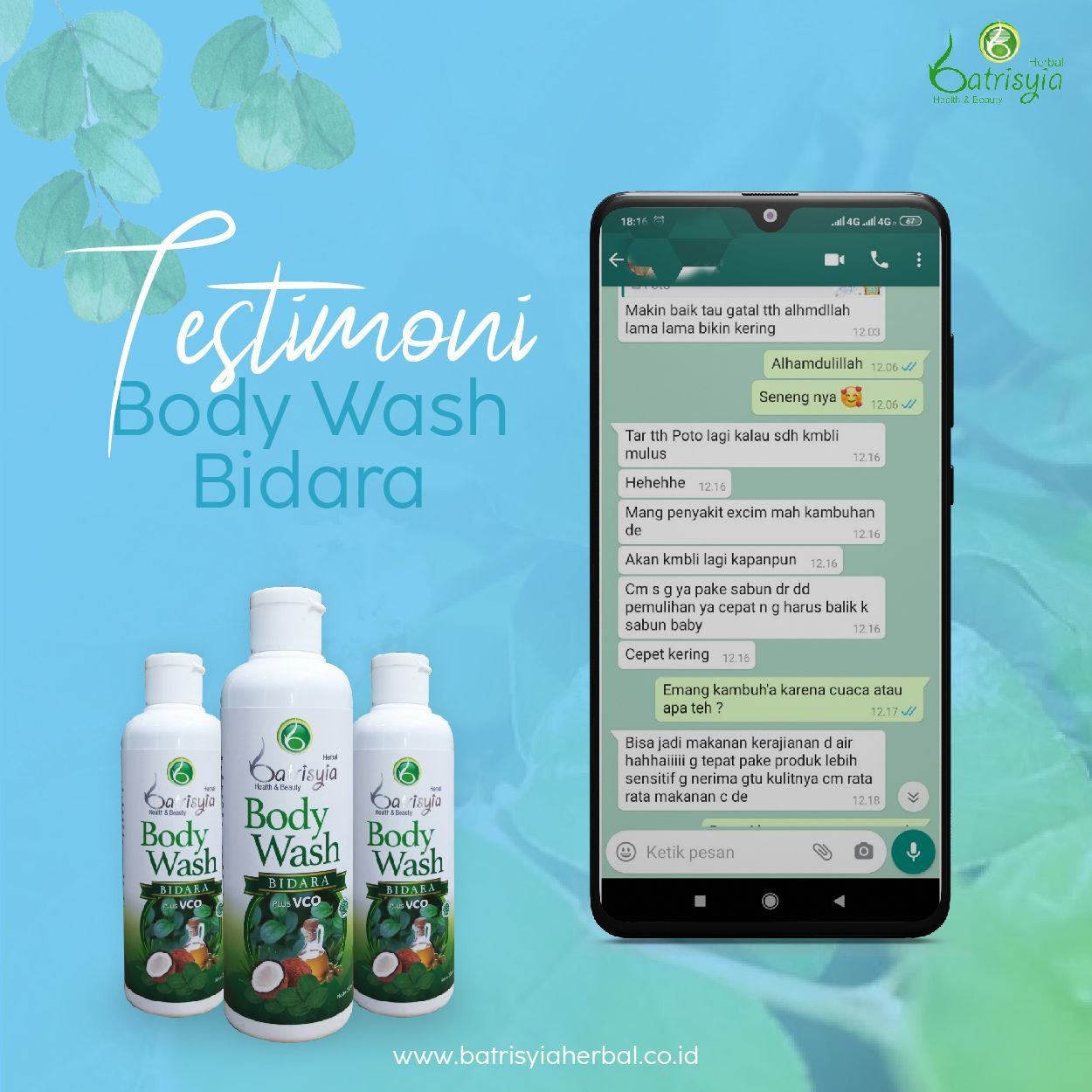 Testimoni Batrisyia Body Wash Bidara